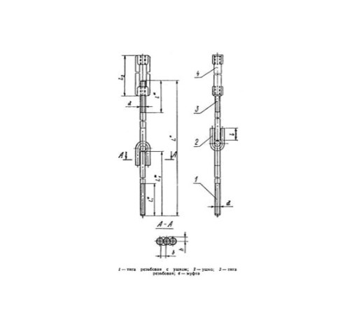Тяги шарнирные резьбовые с муфтой для трубопроводов в Барановичах