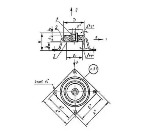 Амортизаторы приборные резинометаллические чашечные в Барановичах