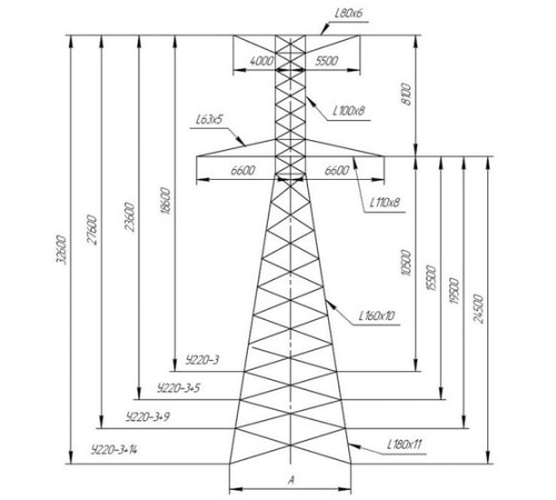 Анкерно-угловые опоры ЛЭП в Барановичах с доставкой по РБ