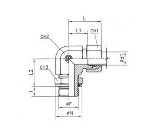 Угольники ввертные TN 514 с уплотнением в Барановичах