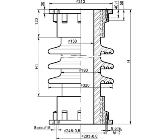 Фарфоровые армированные покрышки ПНК для конденсаторов в Барановичах