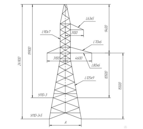 Промежуточно-угловые опоры ЛЭП в Барановичах с доставкой по Беларуси