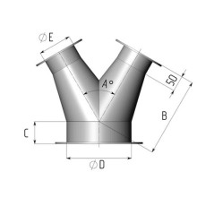 Титановые неравнопроходные Y-тройники